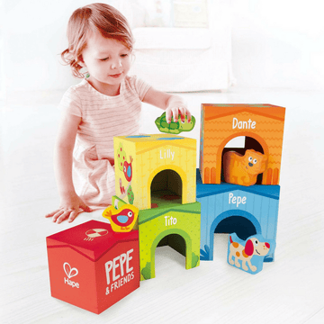 Bloques de Carton Apilables Pepe y sus Amigos Hape - babycentro-com - Hape